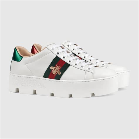 gucci aces bee women|gucci ace bee platform sneakers.